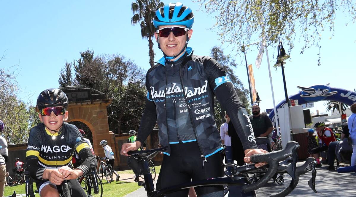 GEARING UP: Zac Barnhill (left) and Myles Stewart (centre) will be among the Wagga contenders at this weekend's Australian National Road Championships in Ballarat. 