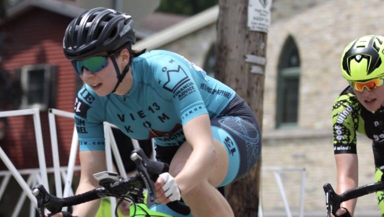 HIGH SPEED: Debney in action at the Tour of America's Dairyland. Picture: Supplied