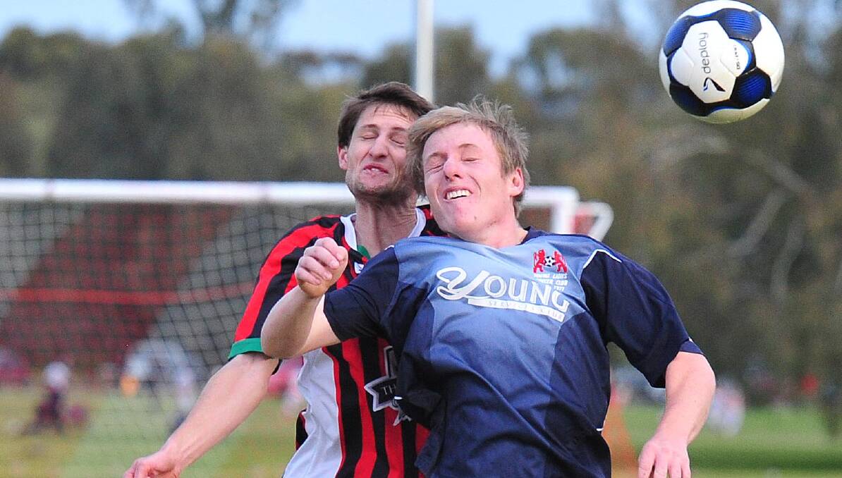 STRONG SHOWING: Young Lions skipper Duncan Cameron (right) was pleased with his side's performance in a 2-0 win over Cootamundra last weekend. 