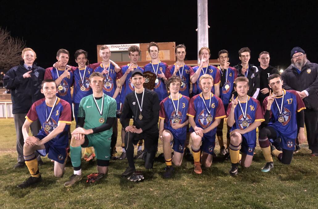 WINNERS AGAIN: Mater Dei emerged victorious in Wednesday night's Creed Shield decider, posting a 3-0 victory over Wagga High. 
