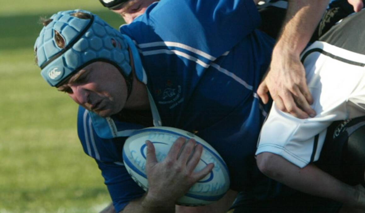 VETERAN: Tahs stalwart Matt Hannaford (pictured trucking it up during the 2006 season) is eager to take on Hay in this year's third grade grand final.