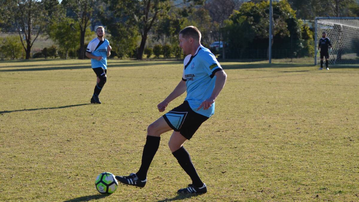 GOAL SCORER: Josh Purtell (pictured during an earlier Pascoe Cup game in 2018) bagged the Strikers first goal against Tolland on Saturday night. Picture: Declan Rurenga