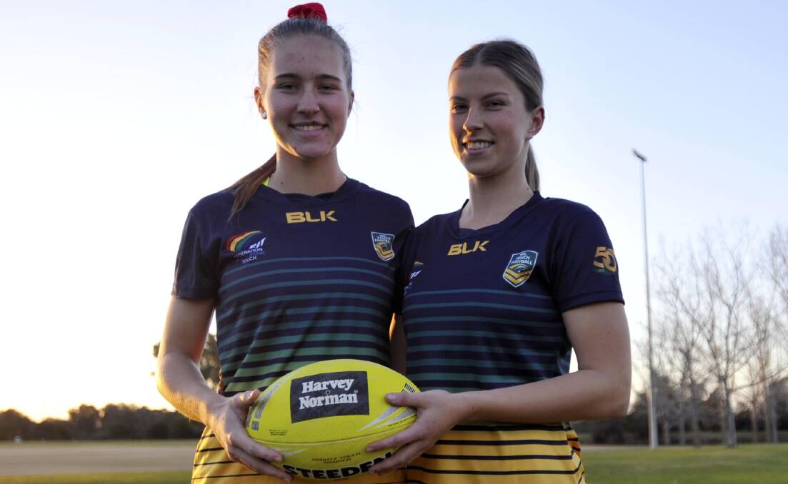 MALAYSIA, HERE WE COME: Rhiannon Podmore and Vienna Randal are jetting off to the Youth Touch World Cup. Picture: Chelsea Sutton