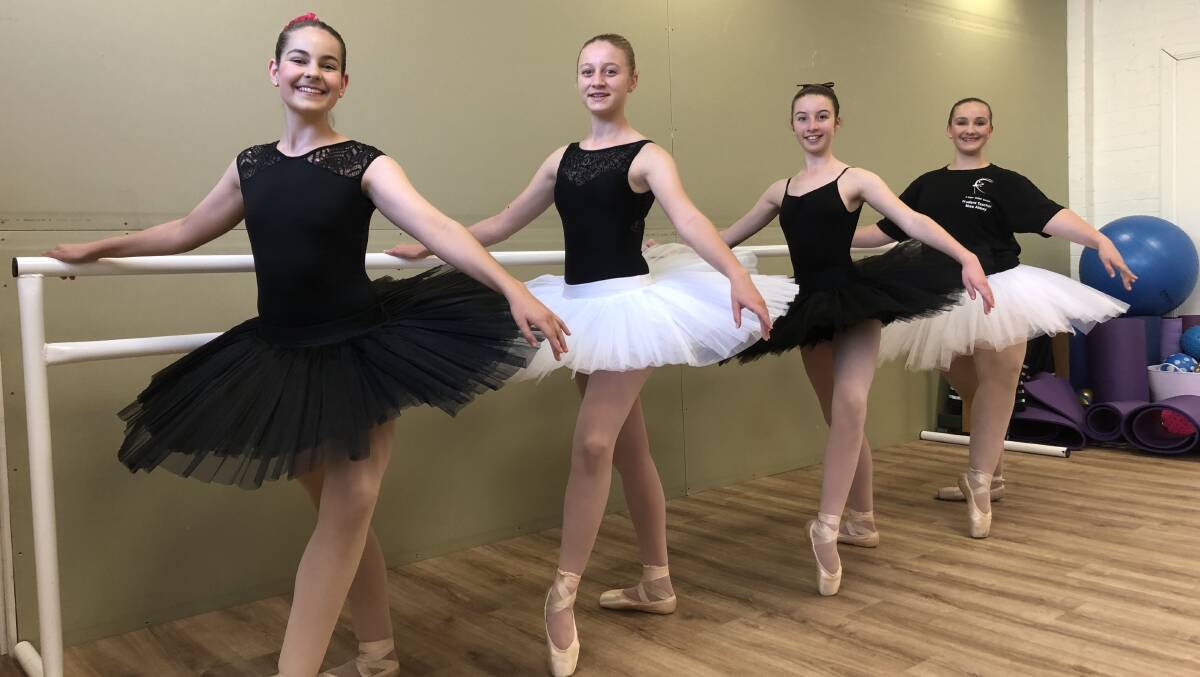 ON POINT: Hannah Rumbachs, Macy Milgate, Ruby Milgate and Abbey Rumbachs strike a pose at Allegro Ballet School after catching the Moscow Ballet in action. 