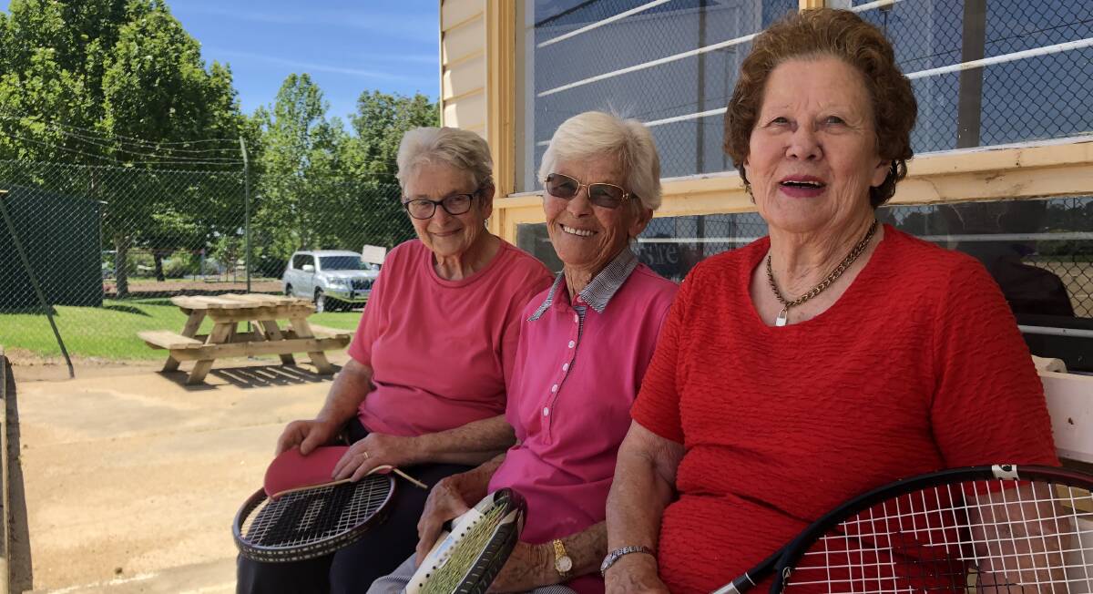 LOCAL TENNIS LEGENDS: Barb Oakman, Vera Marks and Thelma Byron have been the heart and soul of the Kooringal Tennis Club since its inception in 1959 and still play a weekly doubles round.