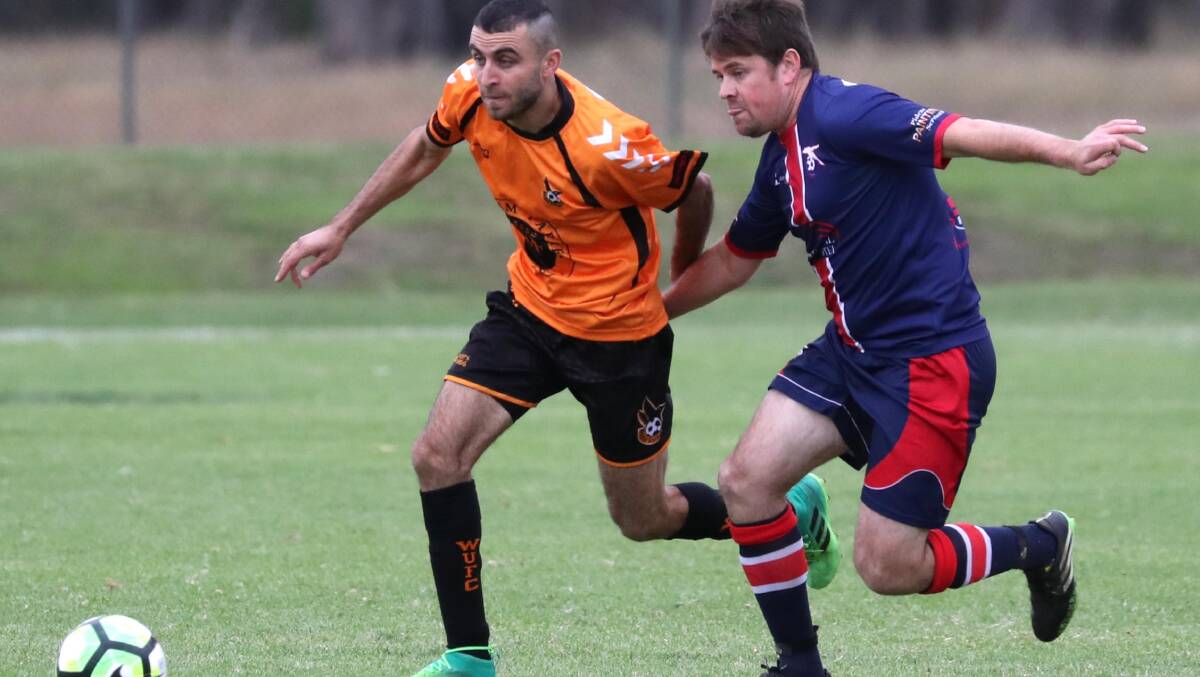 KICK OFF: Wagga United's Nazar Yousif in action against Henwood Park in April 2018. The defending premiers won 3-0 at Rawlings Park. Picture: Les Smith