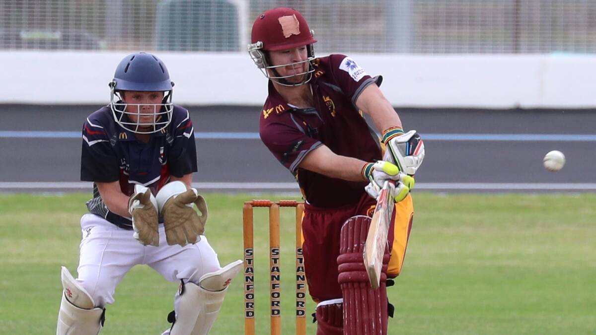 FOCUS: Nick Skelly looks to play down leg during Lake Albert's seven-wicket win over St Michaels. Picture: Les Smith