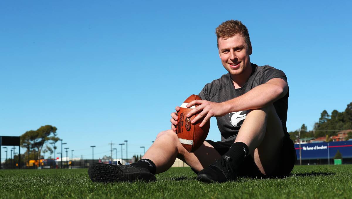 TICKET TO KENTUCKY: Wagga's Stephen Dawson is off to the USA after accepting a two-year college football scholarship with Murray State. Picture: Emma Hillier