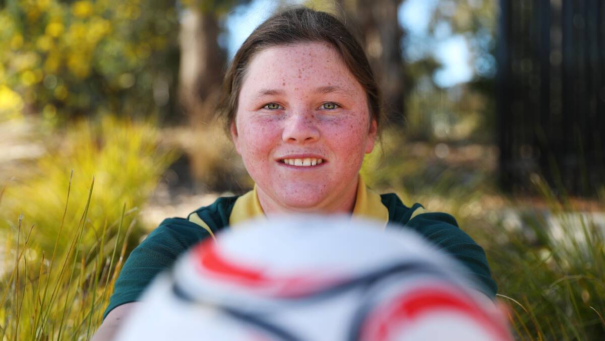 TOP TUTOR: Warner was introduced to goalkeeping by fellow Wagga soccer talent and curretn WCW star Jada Whyman. Picture: Emma Hillier