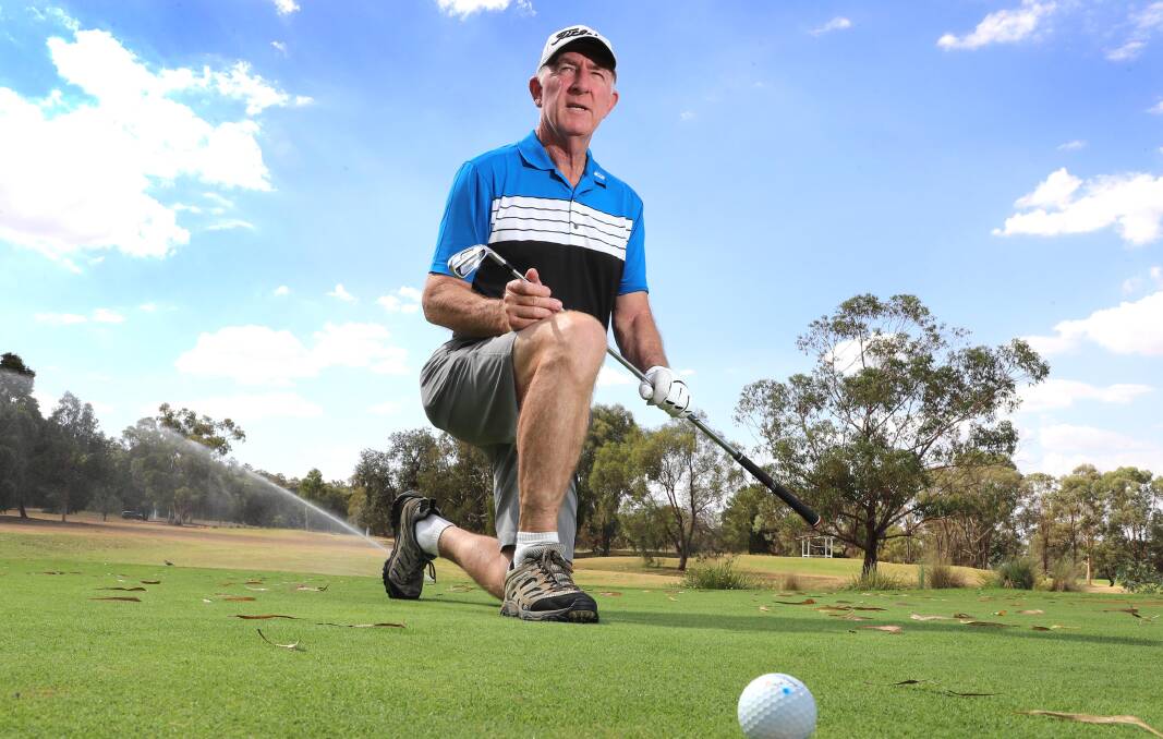 THE EAGLE THAT LANDED: Max Horsnell, 64, dropped in a spectacular hole-in-one on the 13th hole at Wagga City Golf Club over the weekend. Picture: Les Smith