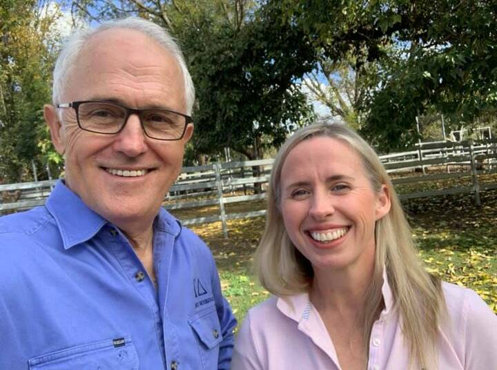 Malcolm Turnbull with Independent candidate Kirsty O'Connell. Picture: Courtesy, Kirsty O'Connell - Facebook