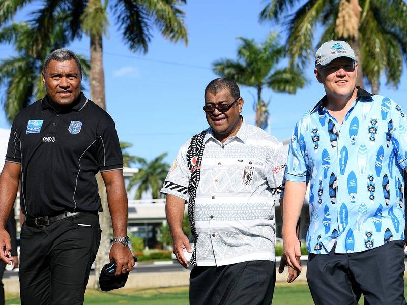 Petero Civoniceva (left) has spoken with Scott Morrison about Fiji's NRL potential.