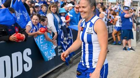 North's Emma Kearney is excited to be playing the AFLW decider against Brisbane at Ikon Park. (Morgan Hancock/AAP PHOTOS)