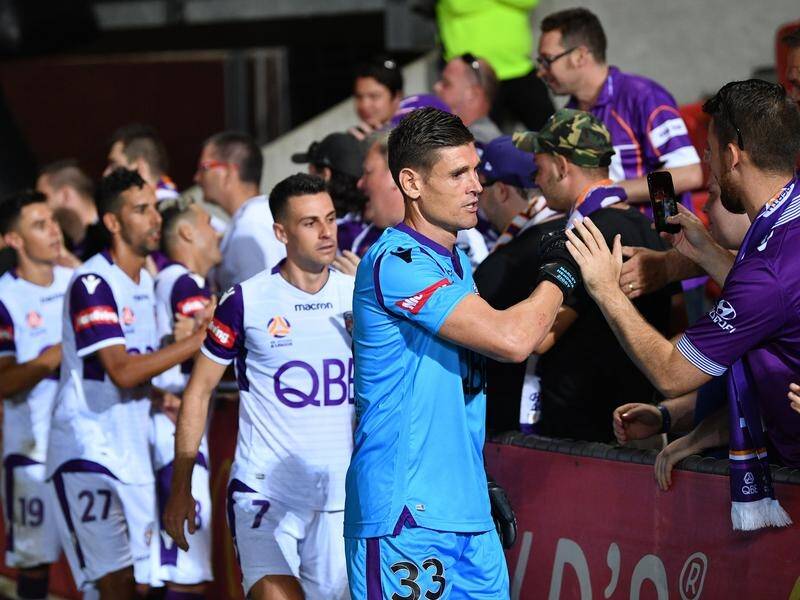 Perth have continued their relentless march to the A-League Premiers Plate with a win over Adelaide.