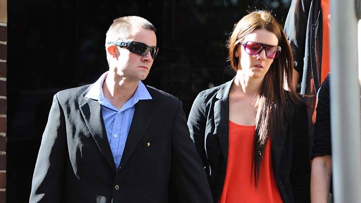 Kaine Daniel Barnett leaves Moss Vale Local Court with an unnamed woman in 2012. Photo:  Roy Truscott