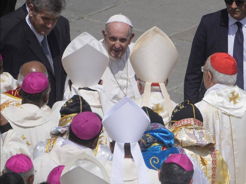 Pope Francis has declared 10 people saints of the Roman Catholic Church.