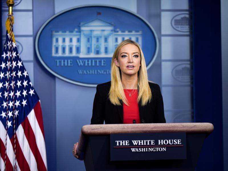 Press secretary Kayleigh McEnany says the White House condemns the violence at the Capitol.