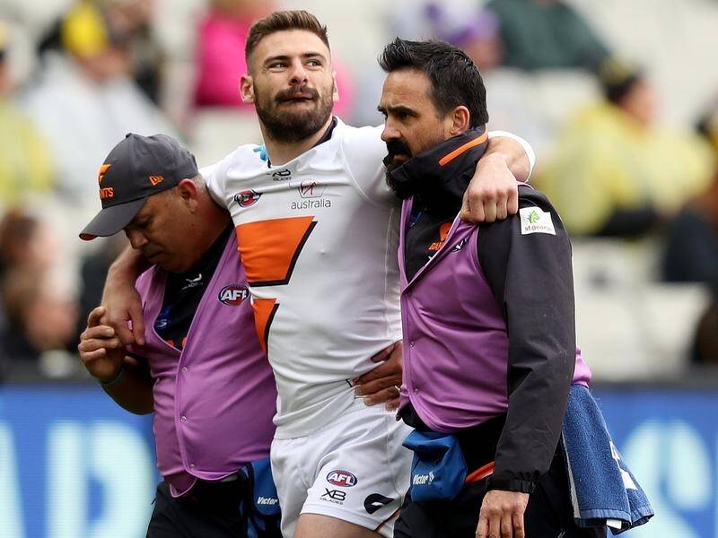GWS star Stephen Coniglio will have surgery after injury forced him off against the Tigers.