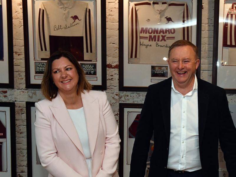 Labor candidate for Eden-Monaro Kristy McBain and Leader of the Opposition Anthony Albanese.