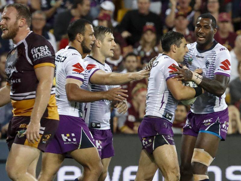 Broncos coach Wayne Bennett says the NRL has set a precedent with Billy Slater's (second right) try.
