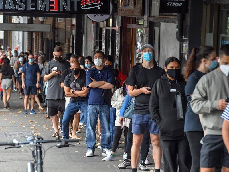 Sydneysiders still faced long queues but COVID-19 testing numbers were down on Christmas Day.