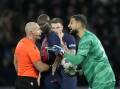 PSG goalkeeper Gianluigi Donnarumma was sent-off early in PSG's 2-0 league win over Le Havre. (AP PHOTO)
