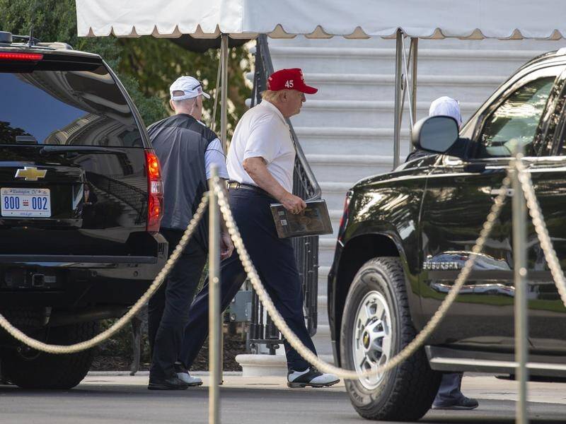 US President Donald Trump spent Saturday golfing in Washington, DC.