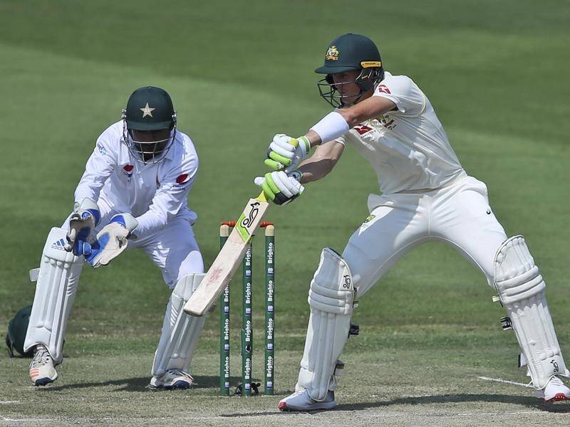 Marnus Labuschagne is playing in his second Test for Australia against Pakistan.