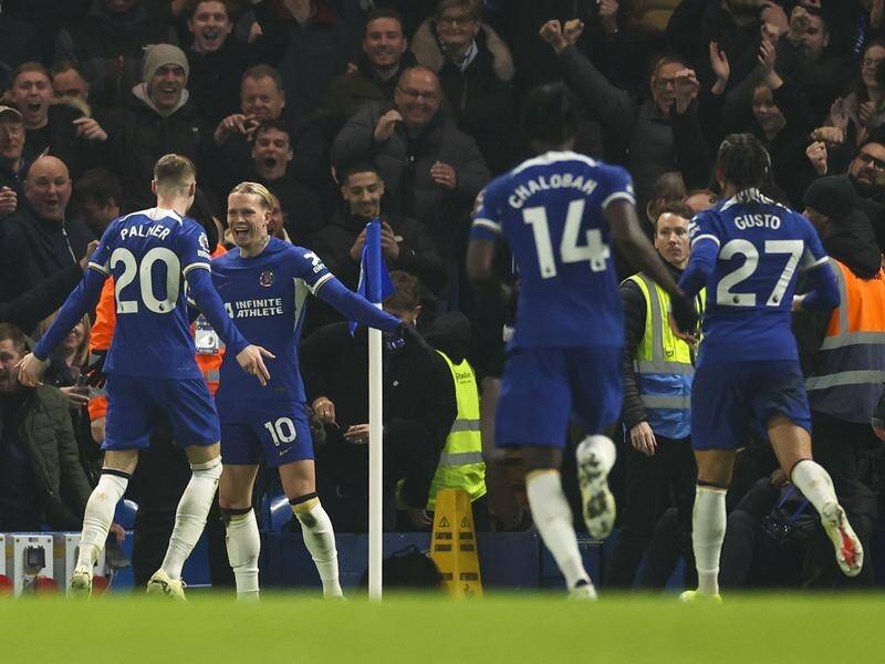 Substitute Mykhailo Mudryk (10) has scored to help Chelsea seal an EPL win over Newcastle United. (AP PHOTO)