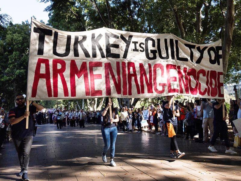 Armenian Australian protesters have protested in Sydney to highlight the 1915 genocide.