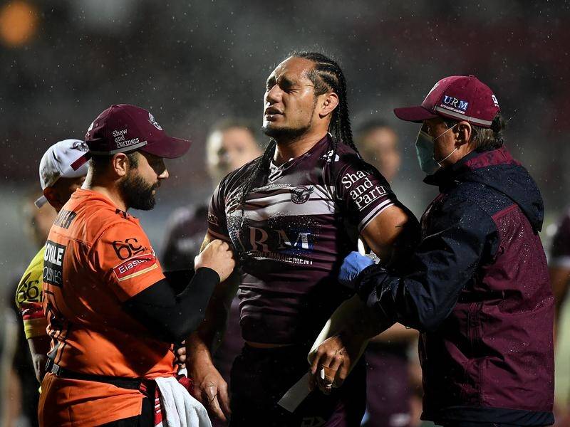 Martin Taupau has been ruled out of Manly's NRL clash with Newcastle on Sunday.