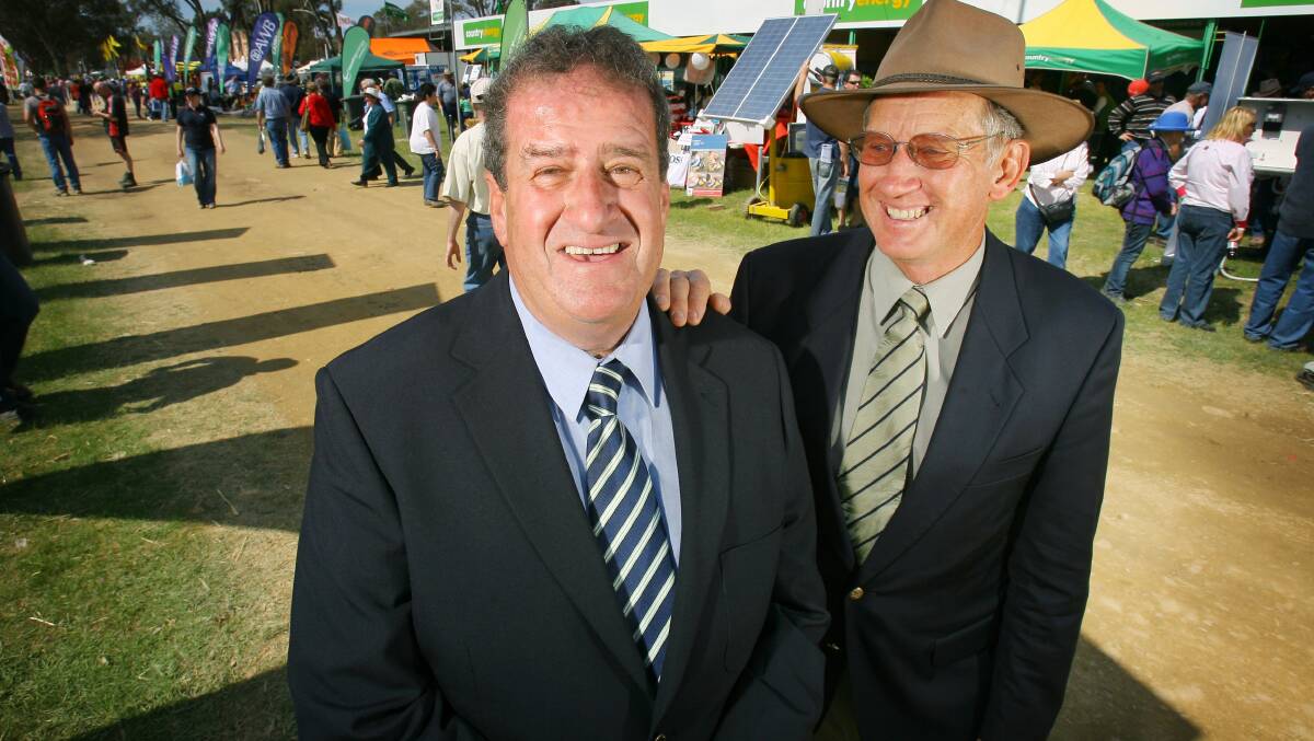 Ross Edwards with former HMFD chairman Colin Wood in 2007. 