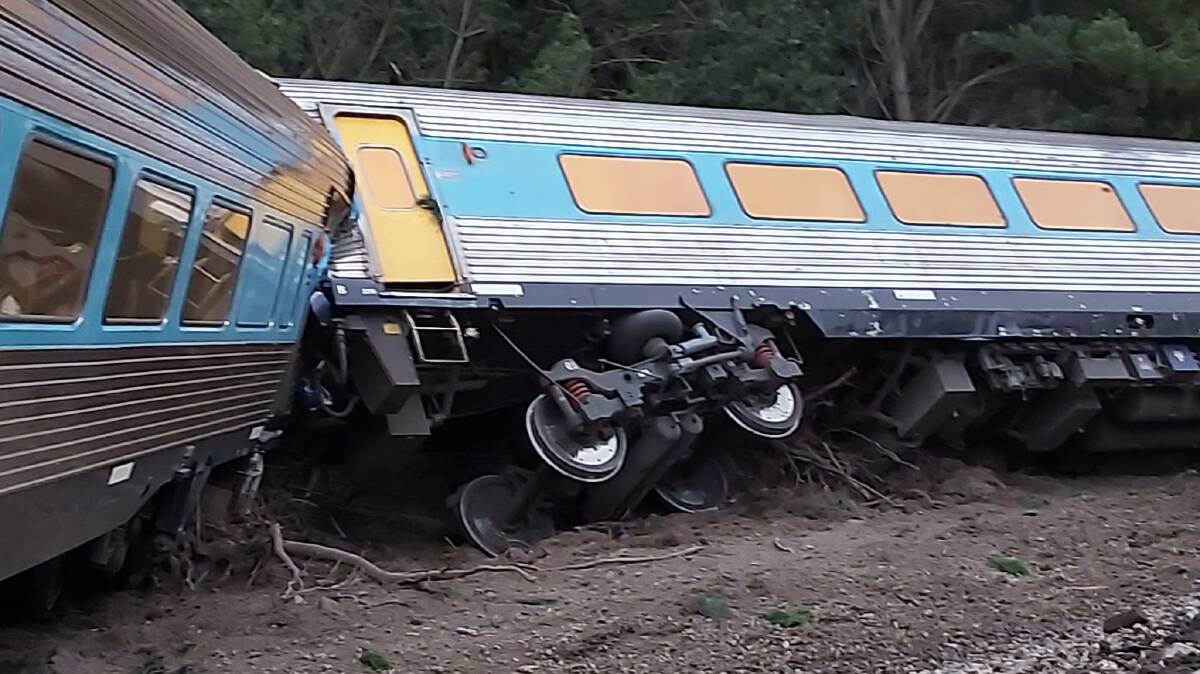 INVESTIGATION: Sixty-six passengers and staff were injured when the train derailed near Wallan. The driver and accompanying qualified worker were killed. Picture: Scott Rickard