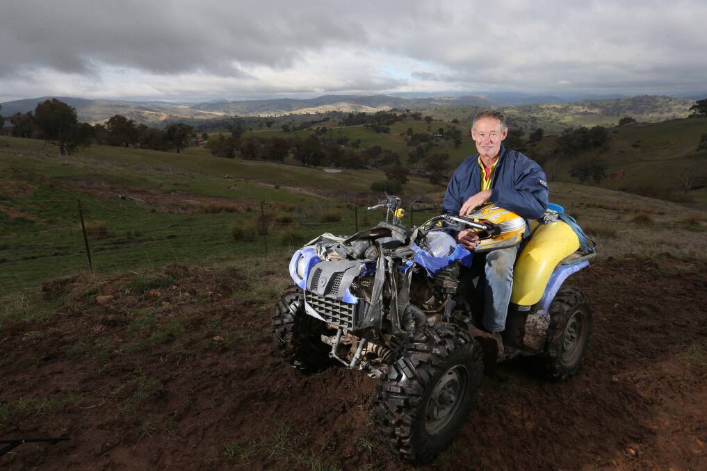 Bethanga farmer David Elder pictured two years after his accident. He believes everyone should wear a helmet when riding quad bikes 