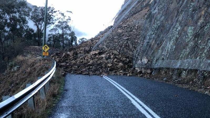 REMOVED: The road to Perisher and Thredbo is expected to reopen sometime Monday. Alpine Way has been closed for a week after a rockslide. Picture: SUPPLIED