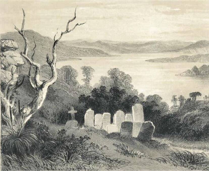 The quarantine burial ground, Spring Cove, Sydney Harbour, New South Wales
[Lithograph 1847], George French Angas, 1822-1886.