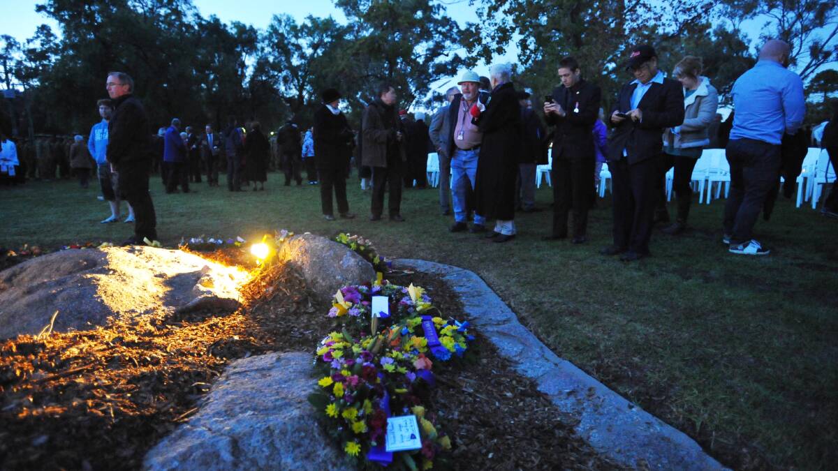 Dawn service at Kapooka. Picture: Kieren L Tilly