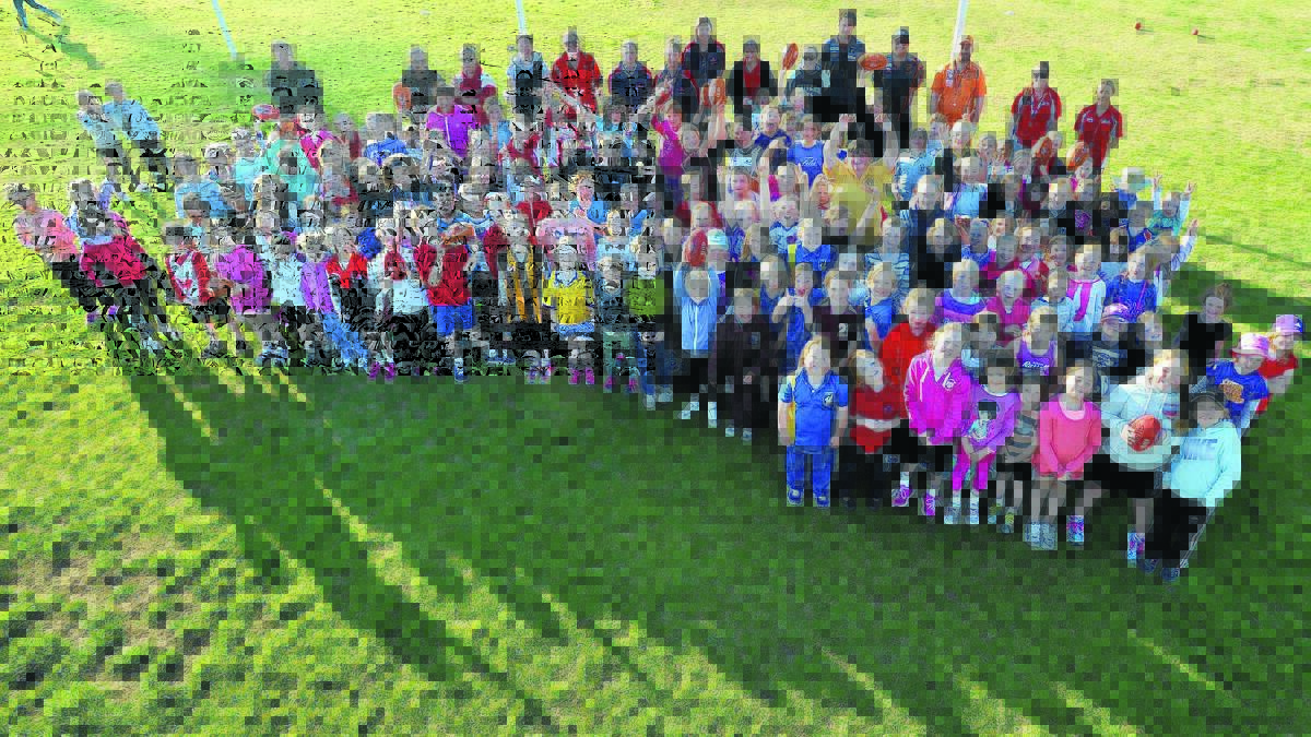 GIRL POWER: About 160 girls turned out for the opening week of the AFL's "girl's only" Auskick program at Bolton Park on Thursday. Picture: Michael Frogley