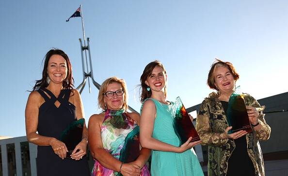 2015 Australian of the Year award recipients - Australian Local Hero Juliette Wright, Australian of the Year Rosie Batty, Young Australian of the Year Drisana Levitzke-Gray and Senior Australian of the Year Jackie French. Getty images