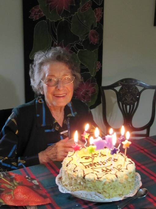 Elva McPherson at her 95th birthday in 2013. Picture: Supplied