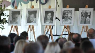 The Hunt family were remembered at a community memorial service today. Picture: Michael Frogley