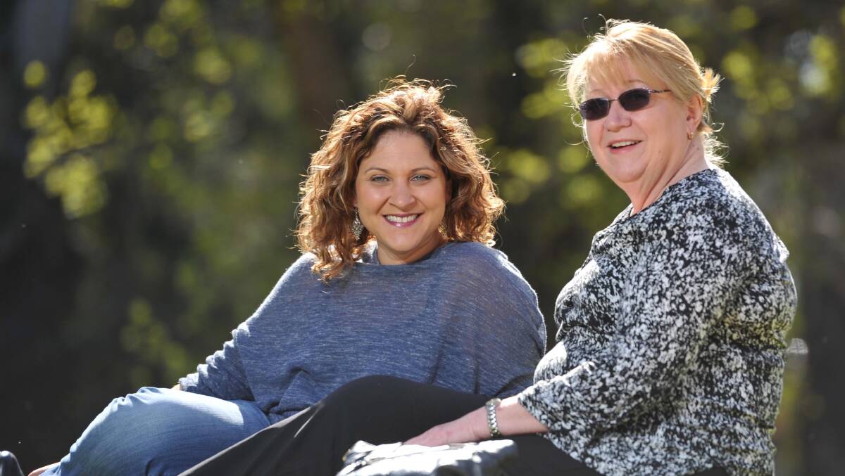Wagga stepmother support group organiser Carla Hogg with friend and supporter Julie Reid. Picture: Michael Frogley