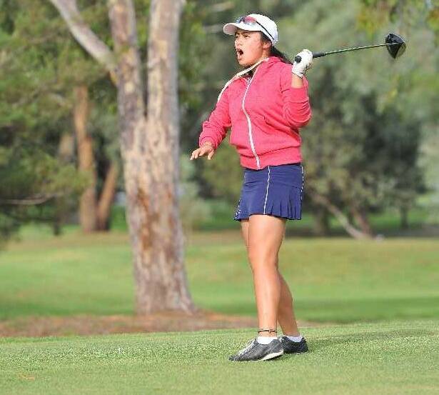 Hope Gohen, 17, from Goulburn watches her shot at the Wagga Country Club. Picture: Kieren L Tilly