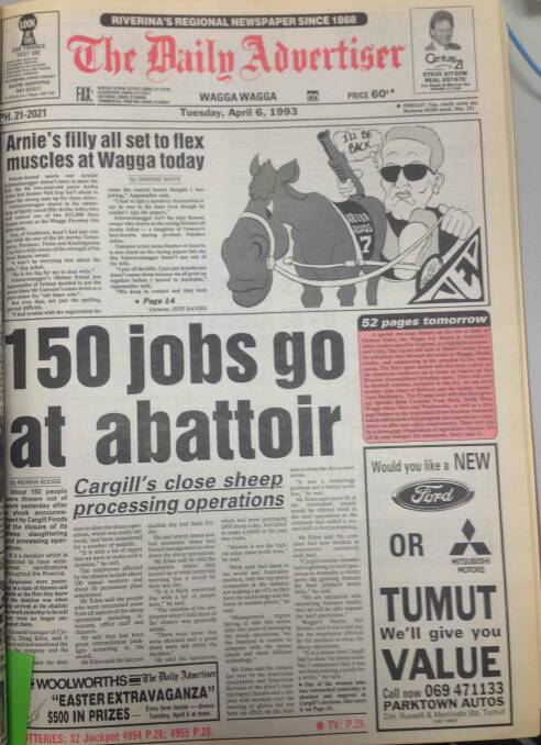 The front page of The Daily Advertiser on April 6, 1993.