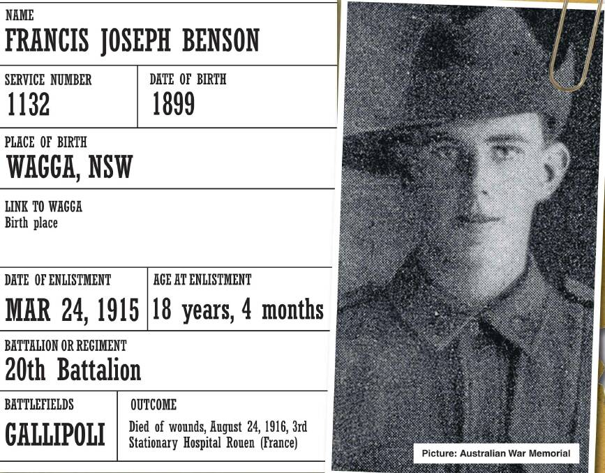 Francis Joseph Benson | OUR WORLD WAR I HEROES