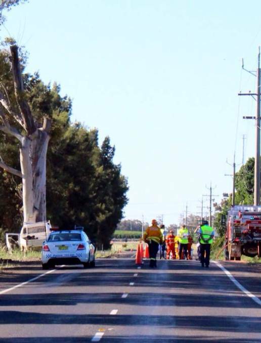 The scene of the single-vehicle crash on the Kidman Way near Griffith. Picture: The Area News