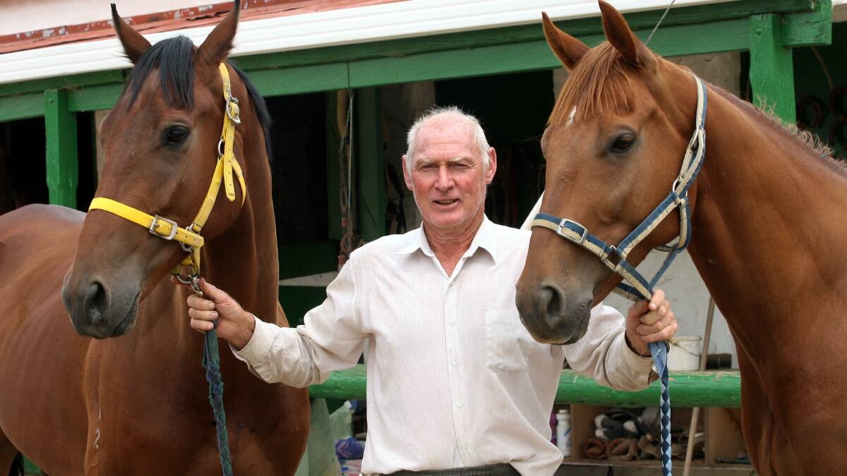 WINNING EDGE: Trainer Don Ross with Marbee Lad (left) and Donilly Lad at his Jindera property in 2007, 20 years after he won the Wagga Gold Cup with Sordon Lad in 1987.