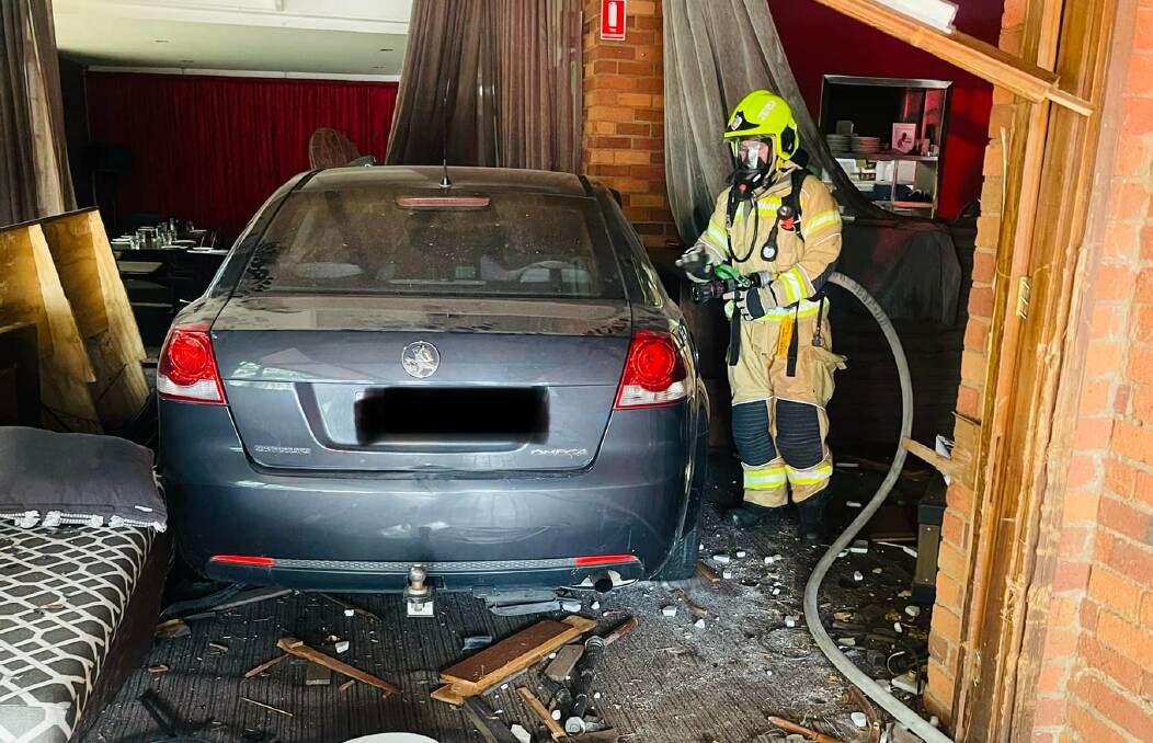 DAMAGE: The scene of the crash on Sunday. Picture: NSW FIRE AND RESCUE