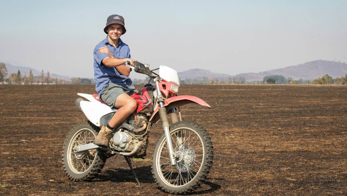 PASSIONATE: Tom Sheather, pictured on his family's Upper Murray farm following bushfires, was also keen on aviation. 