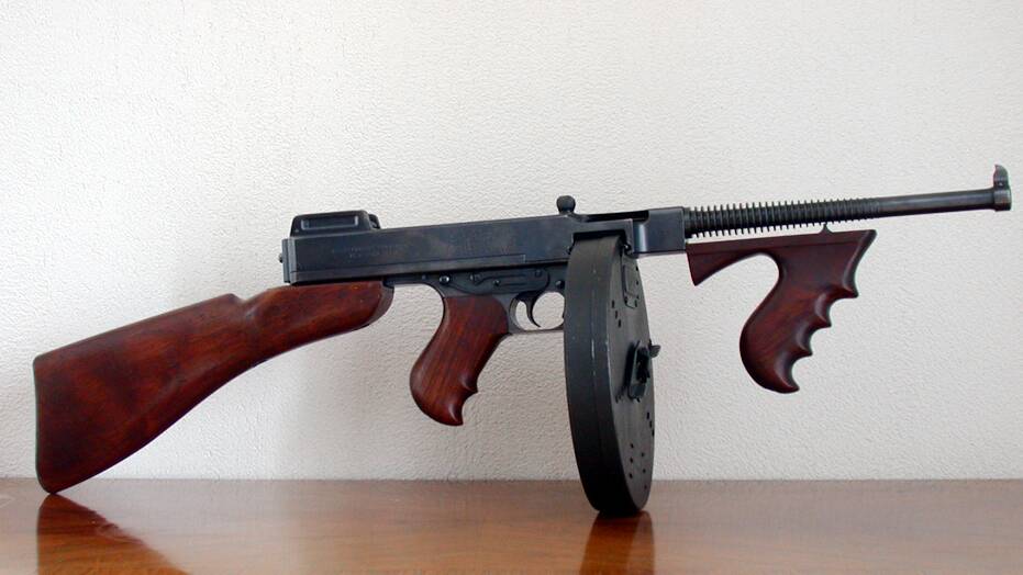 WEAPON: A Thompson submachine gun. Picture: WIKIPEDIA